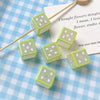 Wholesale Diy Material Plaid Square Tulip Shaped Acrylic Plastic Resin Bead With Printing For Dog Kitty Cat