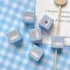 Wholesale Diy Material Plaid Square Tulip Shaped Acrylic Plastic Resin Bead With Printing For Dog Kitty Cat