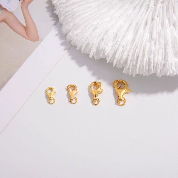 Wholesale Diy Necklace S925 Sterling Silver Gold Plated Lobster Clasp Minimalist Style