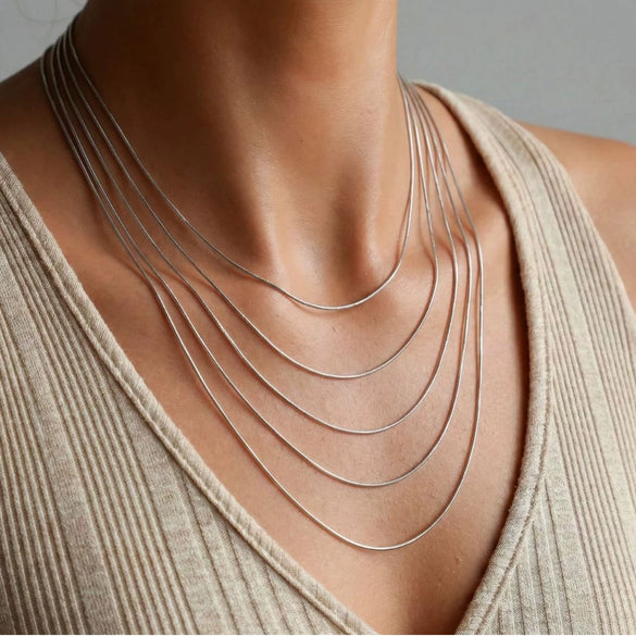 Wholesale Diy Snake Bone Necklace For Women Made Of Stainless Steel With Geometric Pattern And Electroplating