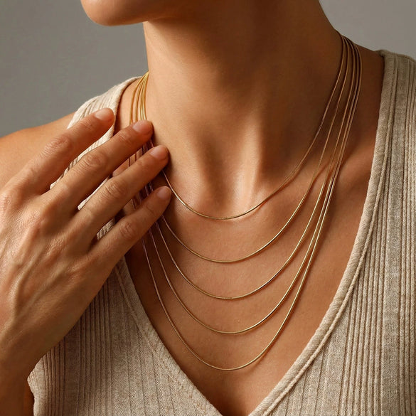 Wholesale Diy Snake Bone Necklace For Women Made Of Stainless Steel With Geometric Pattern And Electroplating
