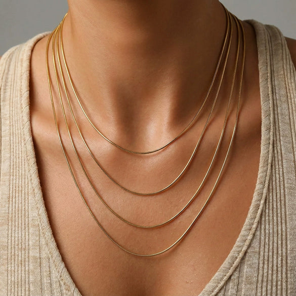 Wholesale Diy Snake Bone Necklace For Women Made Of Stainless Steel With Geometric Pattern And Electroplating
