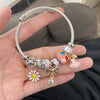 Wholesale Diy Stainless Steel Electroplated Daisy Rabbit Pendant Bracelet For Women