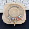 Wholesale Diy Stainless Steel Electroplated Daisy Rabbit Pendant Bracelet For Women
