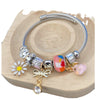 Wholesale Diy Stainless Steel Electroplated Daisy Rabbit Pendant Bracelet For Women
