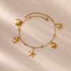 Wholesale Dolphin Starfish Shell Pendant Marine Series Anklet For Women Stainless Steel And Gold Geometric Pattern