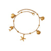 Wholesale Dolphin Starfish Shell Pendant Marine Series Anklet For Women Stainless Steel And Gold Geometric Pattern