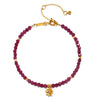 Wholesale Dopamine Bracelet Copper Regular Chain Electroplating Twelve Birthstone Flower Decoration Colorful Beads