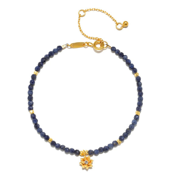Wholesale Dopamine Bracelet Copper Regular Chain Electroplating Twelve Birthstone Flower Decoration Colorful Beads