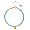 Wholesale Dopamine Bracelet Copper Regular Chain Electroplating Twelve Birthstone Flower Decoration Colorful Beads