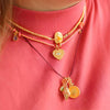 Wholesale Dopamine Brass Necklace With Devil's Eye Conch Star Pendant Simple Style Geometric Shape Electroplated