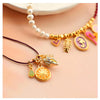 Wholesale Dopamine Brass Necklace With Devil's Eye Conch Star Pendant Simple Style Geometric Shape Electroplated