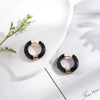 Wholesale Dopamine Color Geometric Stainless Steel Dripping Oil Earrings Unisex