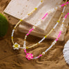 Wholesale Dopamine Colored Geometric Polymer Clay And Glass Crystal Beaded Necklace Handmade For Women