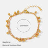 Wholesale Dopamine Colorful Beaded Bell Geometric Stainless Steel Real Gold Plated Bracelet For Women