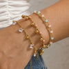 Wholesale Dopamine Colorful Beaded Bell Geometric Stainless Steel Real Gold Plated Bracelet For Women
