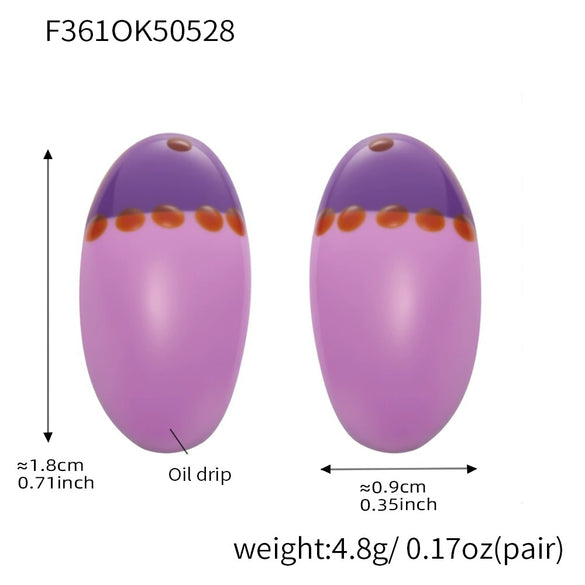 Wholesale Dopamine Colorful Geometric Ferris Wheel Bean Earrings For Women Stainless Steel Enamel Glaze Electroplated