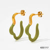 Wholesale Dopamine Earrings With Silver Needles And Geometric Pattern In Stainless Steel With Electroplating For Women