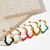 Wholesale Dopamine Earrings With Silver Needles And Geometric Pattern In Stainless Steel With Electroplating For Women