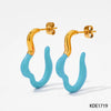 Wholesale Dopamine Earrings With Silver Needles And Geometric Pattern In Stainless Steel With Electroplating For Women