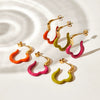 Wholesale Dopamine Earrings With Silver Needles And Geometric Pattern In Stainless Steel With Electroplating For Women