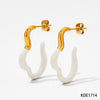 Wholesale Dopamine Earrings With Silver Needles And Geometric Pattern In Stainless Steel With Electroplating For Women