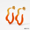 Wholesale Dopamine Earrings With Silver Needles And Geometric Pattern In Stainless Steel With Electroplating For Women
