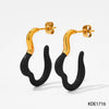 Wholesale Dopamine Earrings With Silver Needles And Geometric Pattern In Stainless Steel With Electroplating For Women