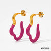 Wholesale Dopamine Earrings With Silver Needles And Geometric Pattern In Stainless Steel With Electroplating For Women