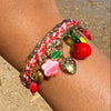 Wholesale Dopamine Fashion Ol Style Copper Handwoven Bracelet With Fruit Pendant And Electroplating