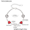 Wholesale Dopamine Jewelry Set Light Luxury Style Stainless Steel Zircon 18K Gold Plated Heart Necklace And Bracelet For Women