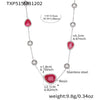 Wholesale Dopamine Jewelry Set Light Luxury Style Stainless Steel Zircon 18K Gold Plated Heart Necklace And Bracelet For Women