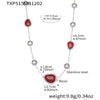 Wholesale Dopamine Jewelry Set Light Luxury Style Stainless Steel Zircon 18K Gold Plated Heart Necklace And Bracelet For Women