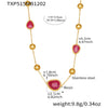 Wholesale Dopamine Jewelry Set Light Luxury Style Stainless Steel Zircon 18K Gold Plated Heart Necklace And Bracelet For Women