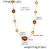 Wholesale Dopamine Jewelry Set Light Luxury Style Stainless Steel Zircon 18K Gold Plated Heart Necklace And Bracelet For Women