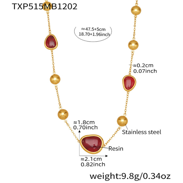 Wholesale Dopamine Jewelry Set Light Luxury Style Stainless Steel Zircon 18K Gold Plated Heart Necklace And Bracelet For Women