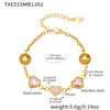 Wholesale Dopamine Jewelry Set Light Luxury Style Stainless Steel Zircon 18K Gold Plated Heart Necklace And Bracelet For Women
