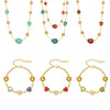 Wholesale Dopamine Jewelry Set Light Luxury Style Stainless Steel Zircon 18K Gold Plated Heart Necklace And Bracelet For Women