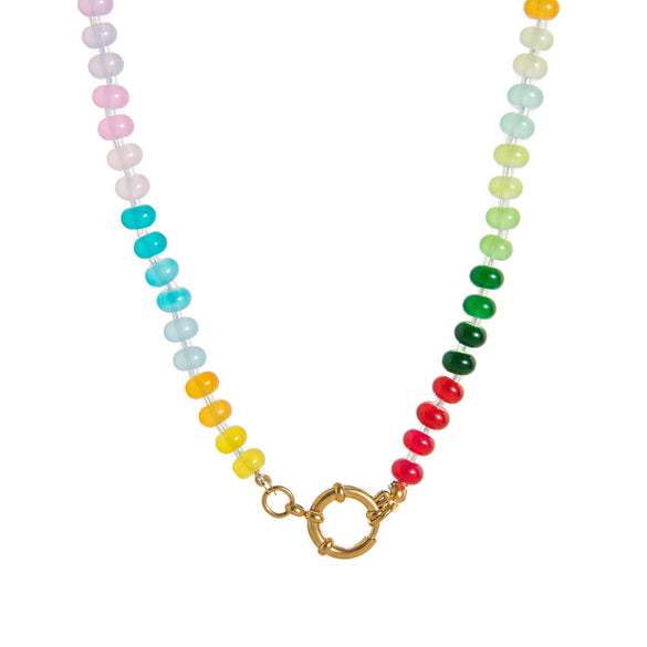 Wholesale Dopamine Necklace Stainless Steel Geometric Pendant Electroplated Diy Beaded For Women