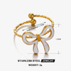 Wholesale Dopamine Oil Drop Bow Shaped Stainless Steel Ring With Electroplating For Women Niche Design