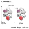 Wholesale Dopamine Oil Drop Irregular Geometric Stainless Steel Earrings With Electroplating For Women
