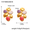 Wholesale Dopamine Oil Drop Irregular Geometric Stainless Steel Earrings With Electroplating For Women