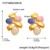 Wholesale Dopamine Oil Drop Irregular Geometric Stainless Steel Earrings With Electroplating For Women