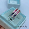 Wholesale Dopamine Rainbow Geometric Zircon Copper Ring For Women Fairy Style Jewelry