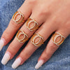 Wholesale Double Circle Ring Stainless Steel Geometric Open Design Electroplating For Women