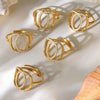 Wholesale Double Circle Ring Stainless Steel Geometric Open Design Electroplating For Women