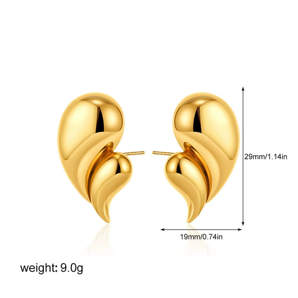 Wholesale Double Drop Earrings Copper Plated Gold White Diamond For Women Personality Minimalist Style