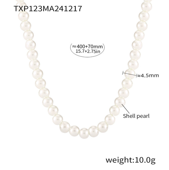 Wholesale Double Layer Bead Necklace Stainless Steel Pvd Electroplated Geometric Light Luxury Fashion Jewelry