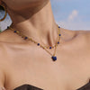 Wholesale Double Layer Chain Clavicle Necklace Stainless Steel Geometric Pattern Thick Gold Electroplated For Women