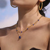Wholesale Double Layer Chain Clavicle Necklace Stainless Steel Geometric Pattern Thick Gold Electroplated For Women